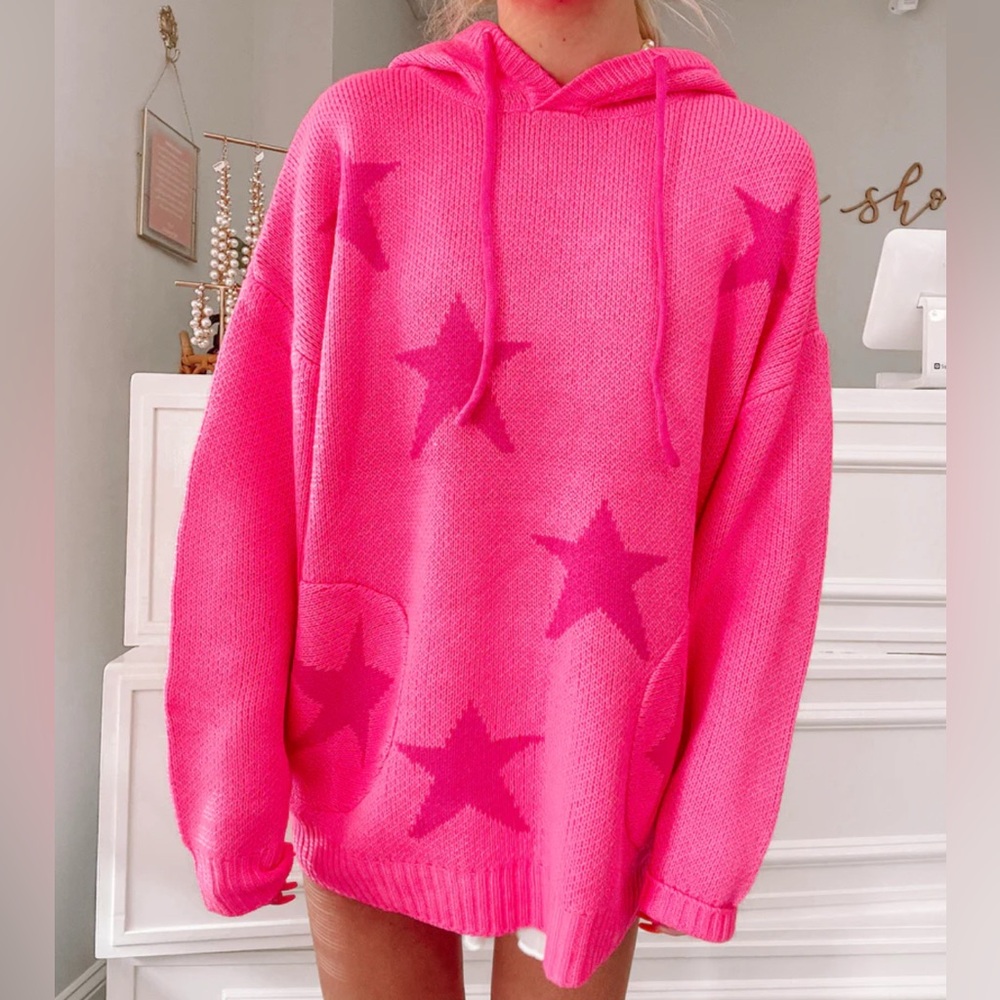 Hot Pink Star Boutique Hoodie